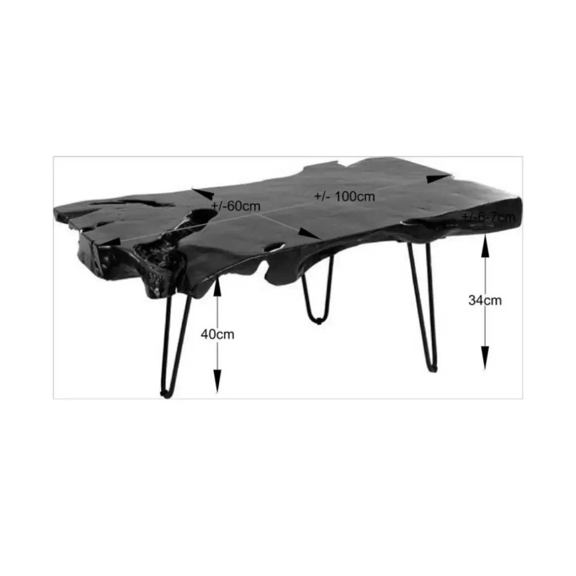 Outlet Couchtisch Aspen Schwarz 100X40 Tische