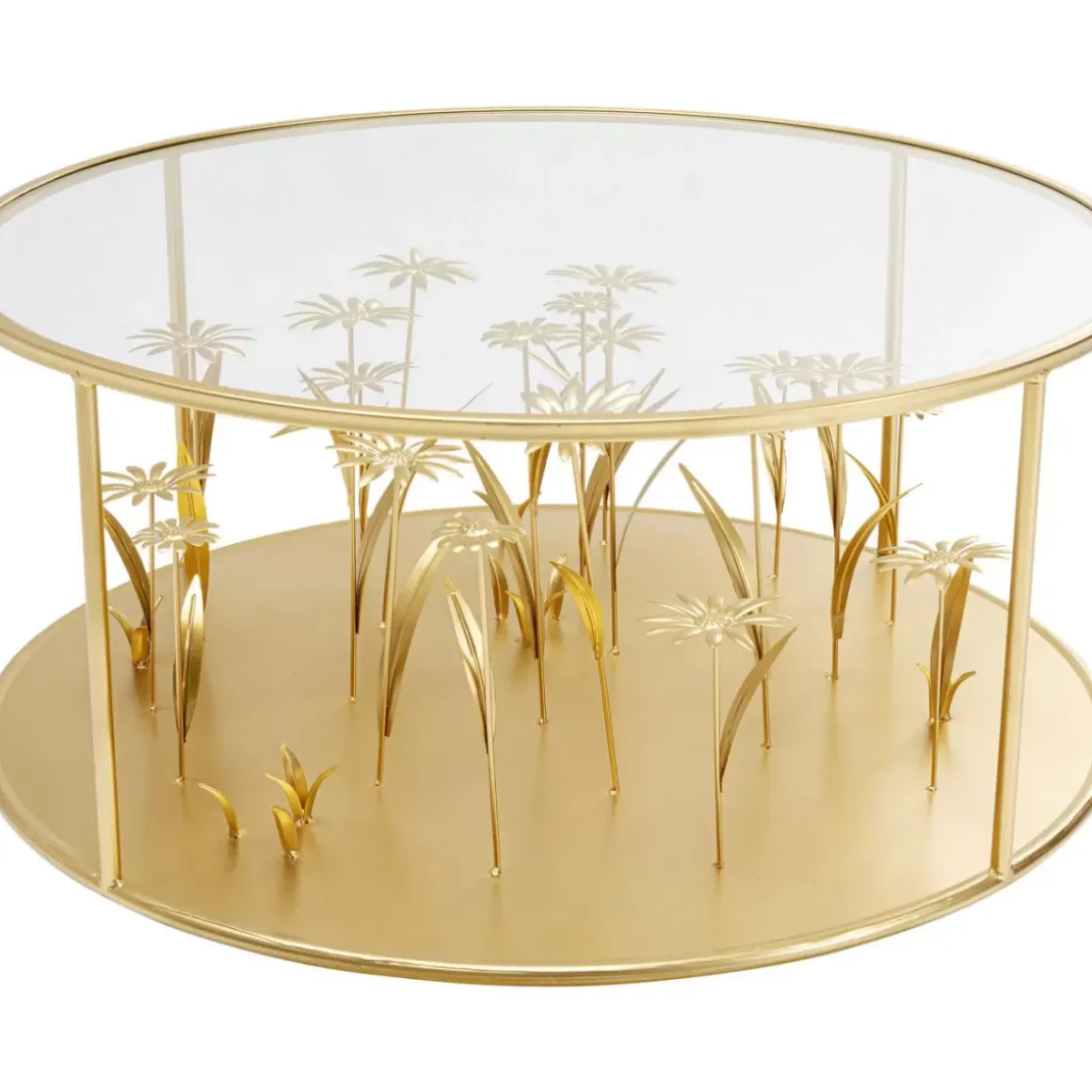 Outlet Couchtisch Flower Meadow Gold O80 Tische