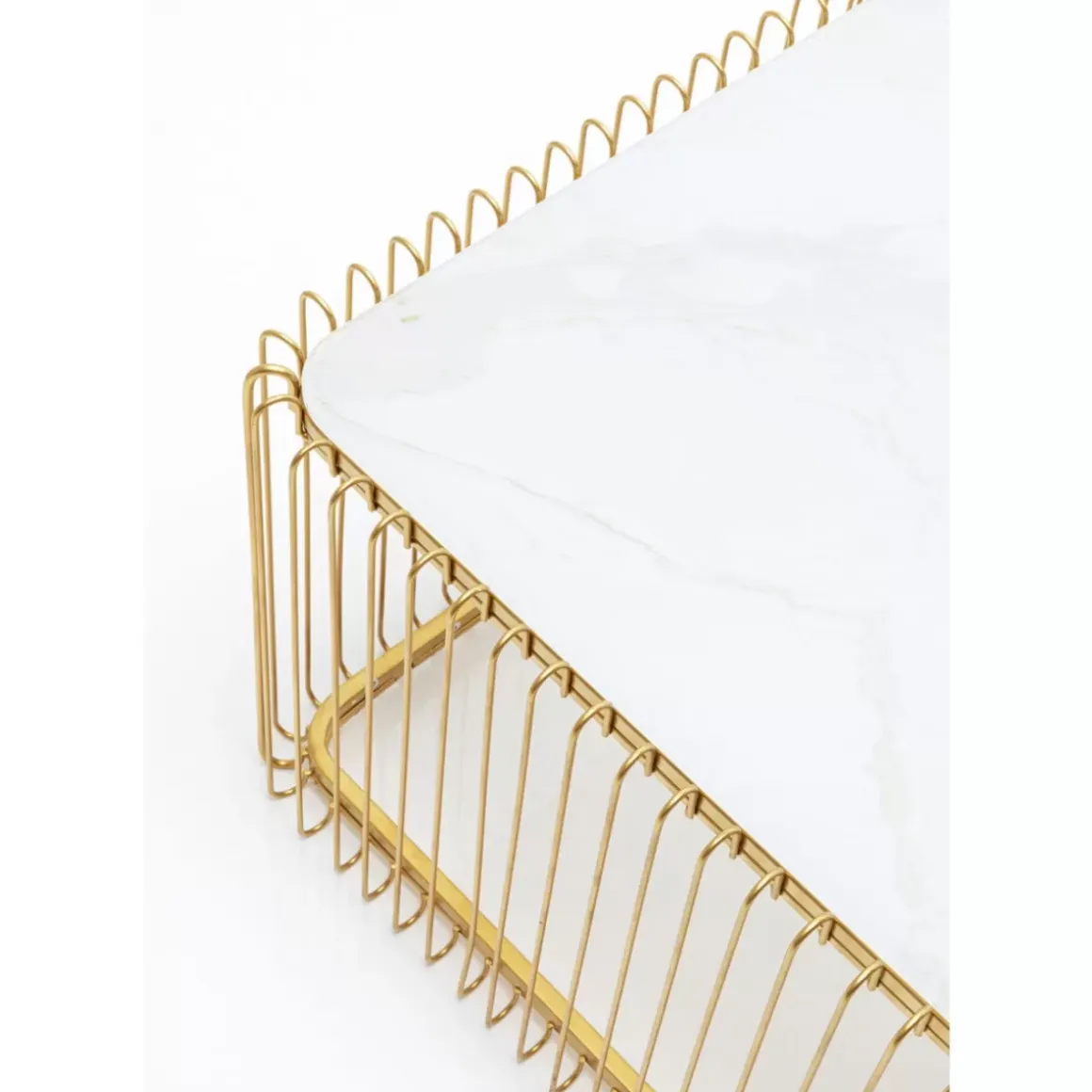 Online Couchtisch Wire Glas Marble Weis 145X70Cm Tische