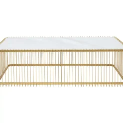 Online Couchtisch Wire Glas Marble Weis 145X70Cm Tische
