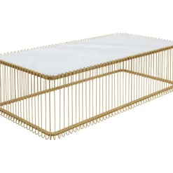 Online Couchtisch Wire Glas Marble Weis 145X70Cm Tische