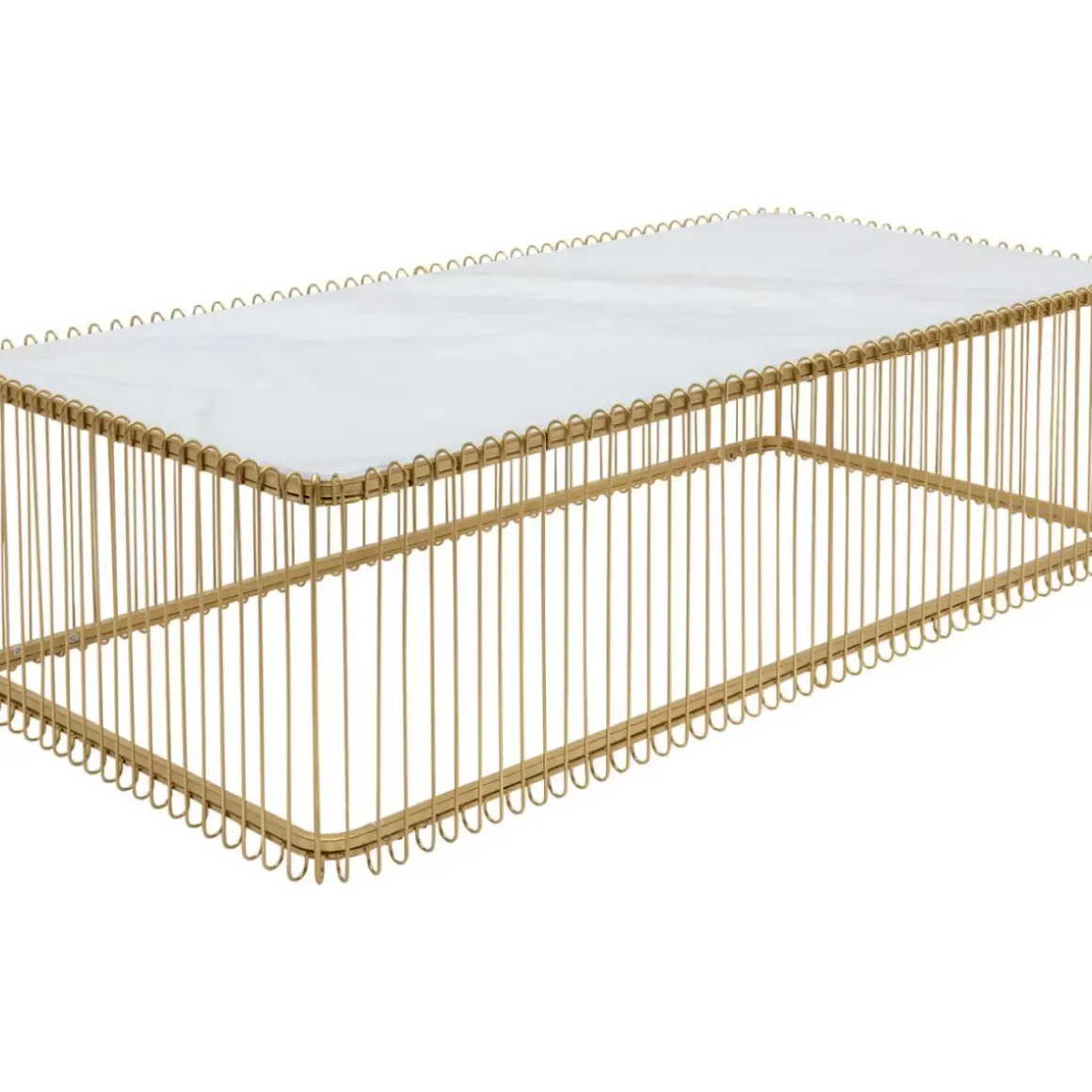 Online Couchtisch Wire Glas Marble Weis 145X70Cm Tische
