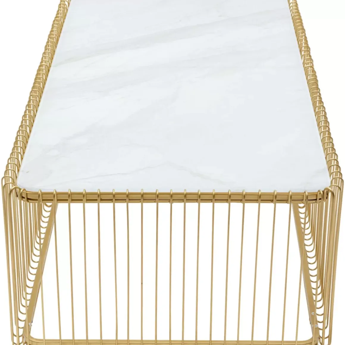 Online Couchtisch Wire Glas Marble Weis 145X70Cm Tische