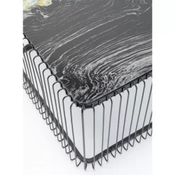 Outlet Couchtisch Wire Glas Marble Schwarz 145X70Cm Tische
