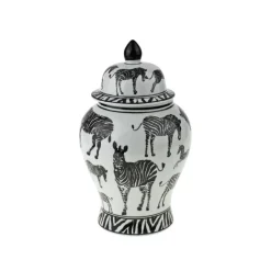 Clearance Deckelvase Zebra Vasen