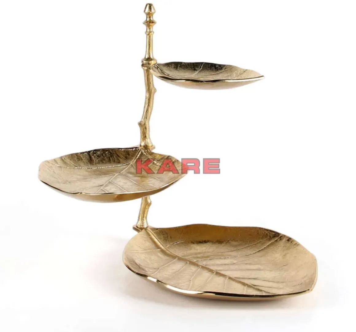 Online Deko Etagere Leaf Gold Geschirr & Tischaccessoires