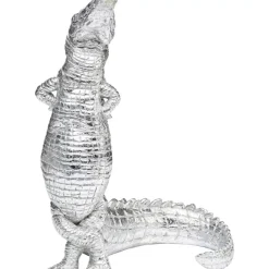 Outlet Deko Figur Alligator Silber 39Cm Deko & Geschenkartikel