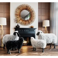 New Deko Figur Bathilde Ram Weis 78Cm Deko & Geschenkartikel