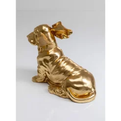 Deko Figur Coiffed Dog Gold 52Cm Deko & Geschenkartikel