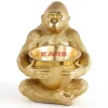 Online Deko Figur Gorilla Holding Bowl Gold Deko & Geschenkartikel