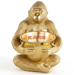 Online Deko Figur Gorilla Holding Bowl Gold Deko & Geschenkartikel