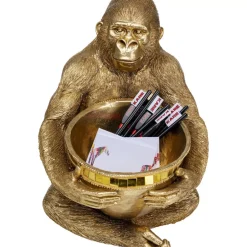 Online Deko Figur Gorilla Holding Bowl Gold Deko & Geschenkartikel