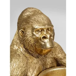 Online Deko Figur Gorilla Holding Bowl Gold Deko & Geschenkartikel