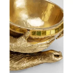 Online Deko Figur Gorilla Holding Bowl Gold Deko & Geschenkartikel