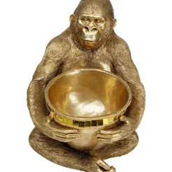 Online Deko Figur Gorilla Holding Bowl Gold Deko & Geschenkartikel