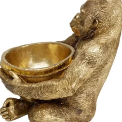 Online Deko Figur Gorilla Holding Bowl Gold Deko & Geschenkartikel