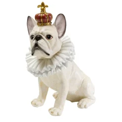 New Deko Figur King Dog Weis 33Cm Deko & Geschenkartikel