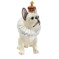 New Deko Figur King Dog Weis 33Cm Deko & Geschenkartikel