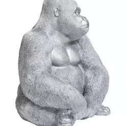Best Deko Figur Monkey Gorilla Side Xl Silber Matt Deko & Geschenkartikel