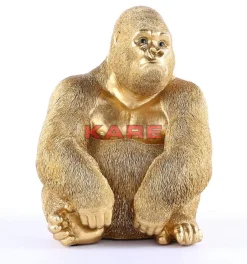 Outlet Deko Figur Monkey Gorilla Side Medium Gold Deko & Geschenkartikel