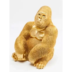 Outlet Deko Figur Monkey Gorilla Side Medium Gold Deko & Geschenkartikel