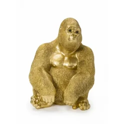 Outlet Deko Figur Monkey Gorilla Side Medium Gold Deko & Geschenkartikel