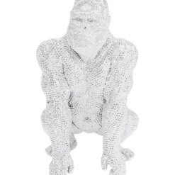 New Deko Figur Shiny Gorilla Silber 80Cm Deko & Geschenkartikel