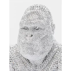 New Deko Figur Shiny Gorilla Silber 80Cm Deko & Geschenkartikel