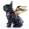 Clearance Deko Figur Sitting Angel Dog Gold-Schwarz Deko & Geschenkartikel