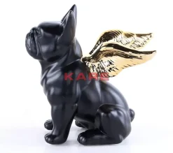 Clearance Deko Figur Sitting Angel Dog Gold-Schwarz Deko & Geschenkartikel