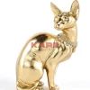 Online Deko Figur Sitting Cat Audrey Gold 27Cm Deko & Geschenkartikel