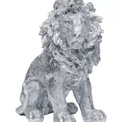 Discount Deko Figur Sitting Lion Silber 42Cm Deko & Geschenkartikel