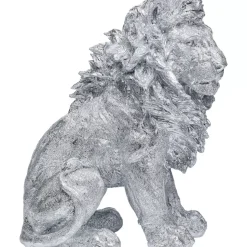 Discount Deko Figur Sitting Lion Silber 42Cm Deko & Geschenkartikel