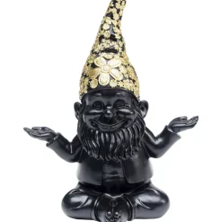 Outlet Deko Figur Zwerg Meditation Schwarz Gold 19 Deko & Geschenkartikel