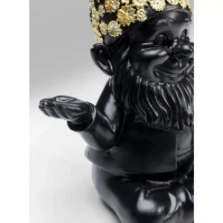 Outlet Deko Figur Zwerg Meditation Schwarz Gold 19 Deko & Geschenkartikel