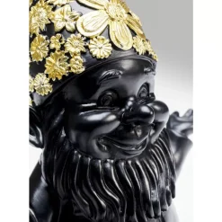 Outlet Deko Figur Zwerg Meditation Schwarz Gold 19 Deko & Geschenkartikel