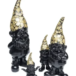 Outlet Deko Figur Zwerg Meditation Schwarz Gold 19 Deko & Geschenkartikel