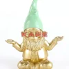 Hot Deko Figur Zwerg Meditation Gold Grun 19Cm Deko & Geschenkartikel