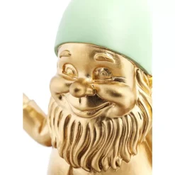 Hot Deko Figur Zwerg Meditation Gold Grun 19Cm Deko & Geschenkartikel