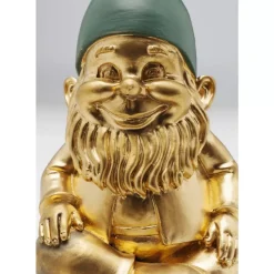 Online Deko Figur Zwerg Sitting Gold Grun 19Cm Deko & Geschenkartikel