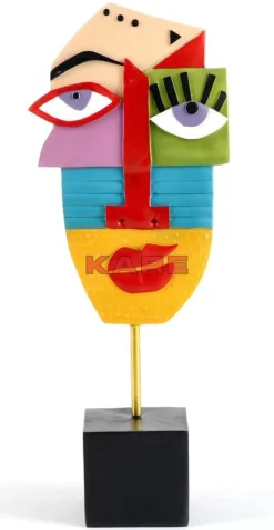 Discount Deko Objekt Abstract Face Multicolour 52Cm Deko & Geschenkartikel