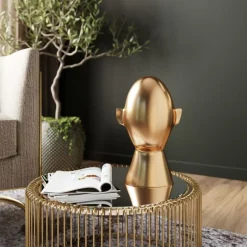 Hot Deko Objekt Abstract Face Gold 28Cm Deko & Geschenkartikel
