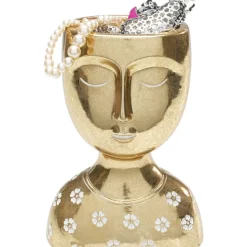 New Deko Objekt Daisy Head Gold 19Cm Deko & Geschenkartikel