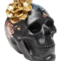 New Deko Objekt Flower Skull 22Cm Deko & Geschenkartikel