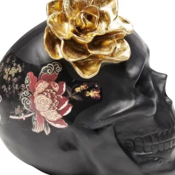 New Deko Objekt Flower Skull 22Cm Deko & Geschenkartikel