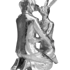 Online Deko Objekt Kissing Rabbit And Dog Silber Deko & Geschenkartikel