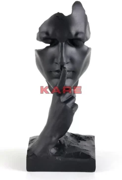 New Deko Objekt Quiet Face Schwarz 31Cm Deko & Geschenkartikel