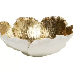 Outlet Deko Schale Flower Bloom Creme Gold O25Cm Deko & Geschenkartikel
