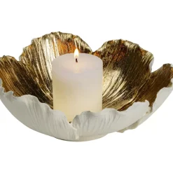 Outlet Deko Schale Flower Bloom Creme Gold O25Cm Deko & Geschenkartikel