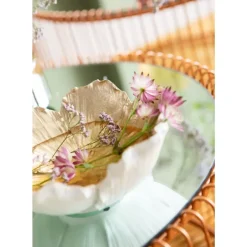 Outlet Deko Schale Flower Bloom Creme Gold O20Cm Deko & Geschenkartikel
